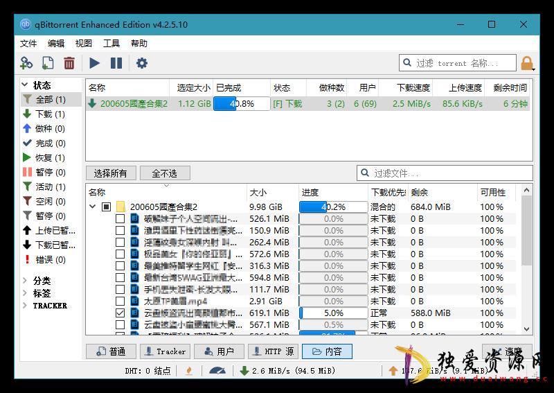 BT下载工具 qBittorrent v5.0.2.10 便携增强版